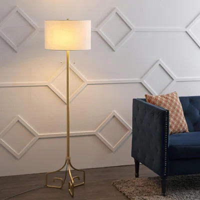 61.5" Gold Metal Led Floor Lamp - Glam Transitional Traditional Modern Style For Living Room | Wayfair North America