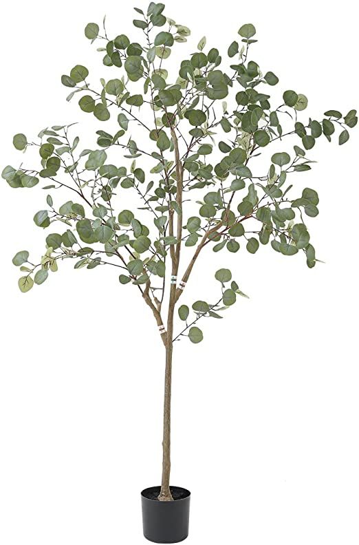 Hobyhoon Artificial Tree Eucalyptus Tree 6ft Tall Fake Potted Silk Plants Modern Artificial Plant... | Amazon (US)