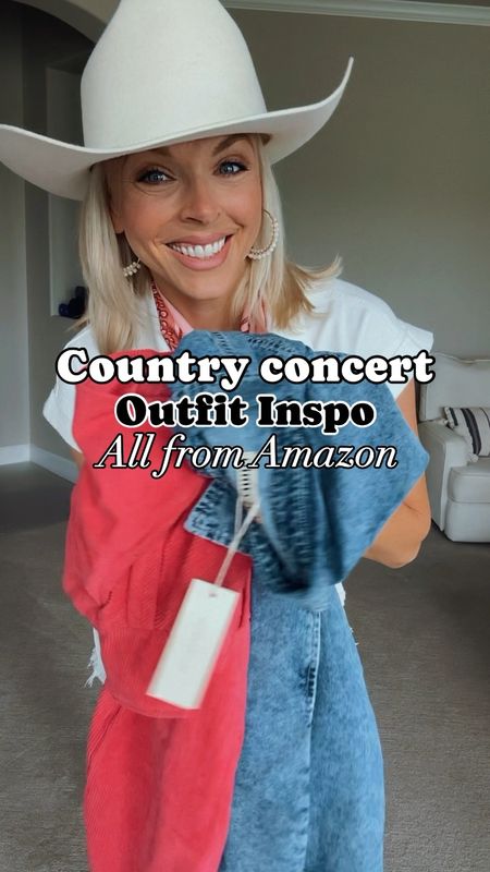 Country concert outfit inspo all from Amazon! Wearing a small in the pink dress, medium in the white romper, denim dress is a small and it’s snug. I need a medium! 

#LTKFestival #LTKstyletip #LTKfindsunder50
