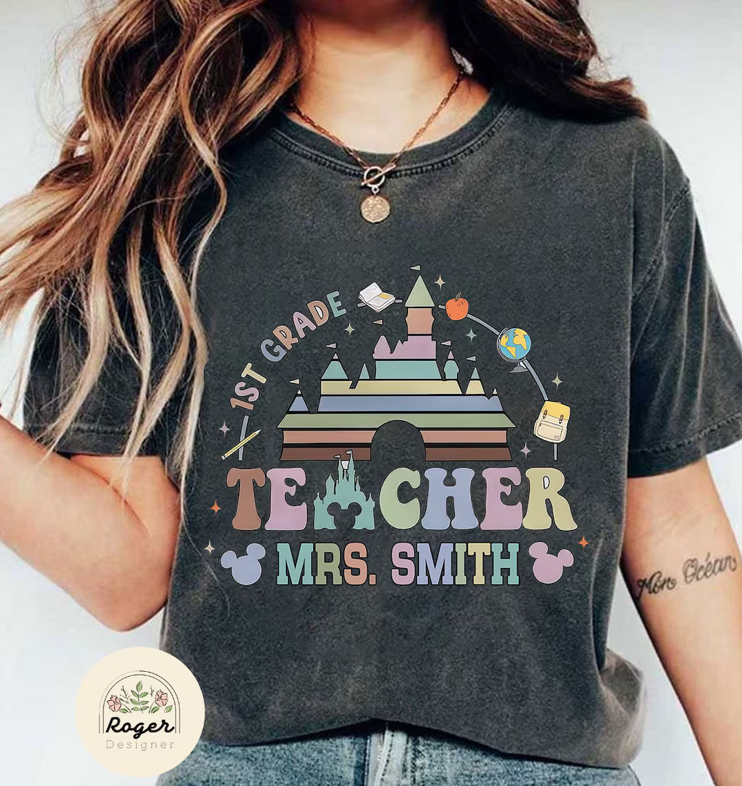Personalized Disney Teacher Grade Shirt, First Grade Teacher Shirt, Kindergarten shirts, Disney S... | Etsy (US)