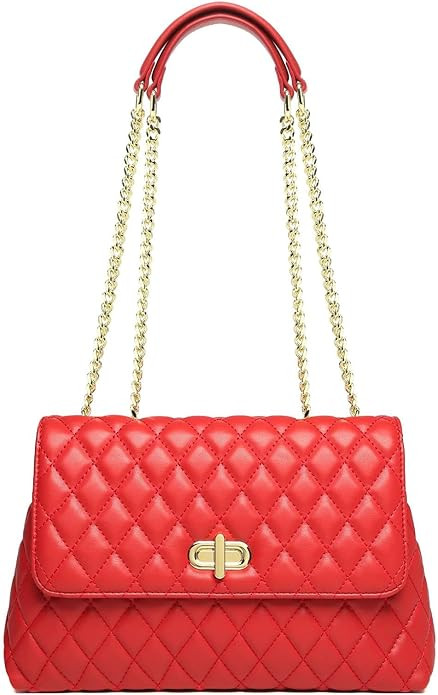 ER.Roulour Quilted Crossbody Bags for Women, Trendy Roomy Shoulder Handbags with Flap Gold Hardwa... | Amazon (US)