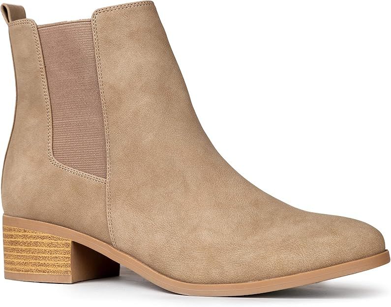Qupid Repeat Booties | Chelsea Ankle Boots for Women with Low Heel | Amazon (US)