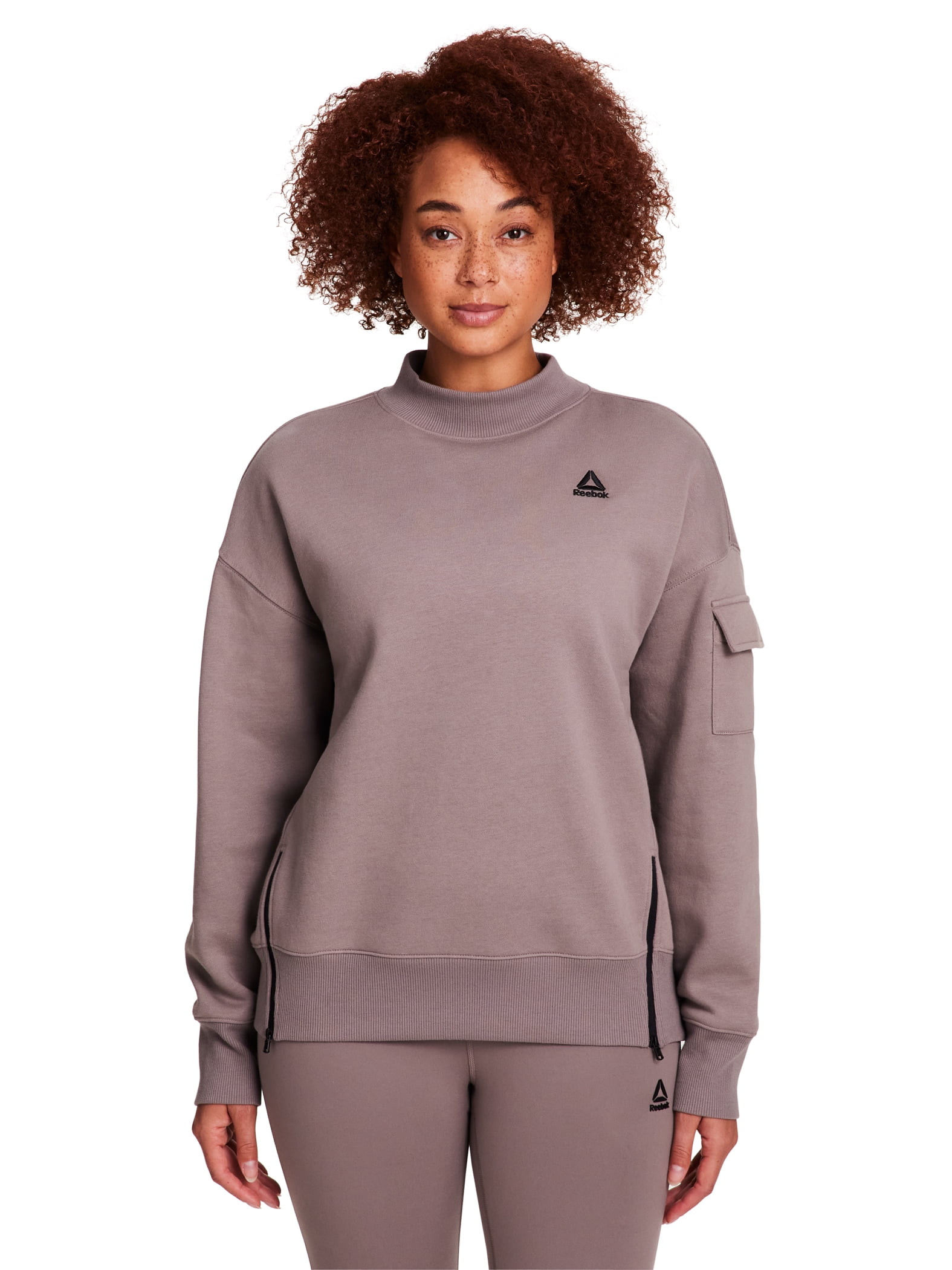Reebok Women's & Women's Plus Transition Mock Neck Sweatshirt, Sizes XS-4X | Walmart (US)