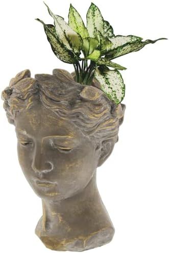 Amazon.com : Lucky Winner Greek/Roman Style Female Statue Head Cement Planter (10.5") : Patio, La... | Amazon (US)