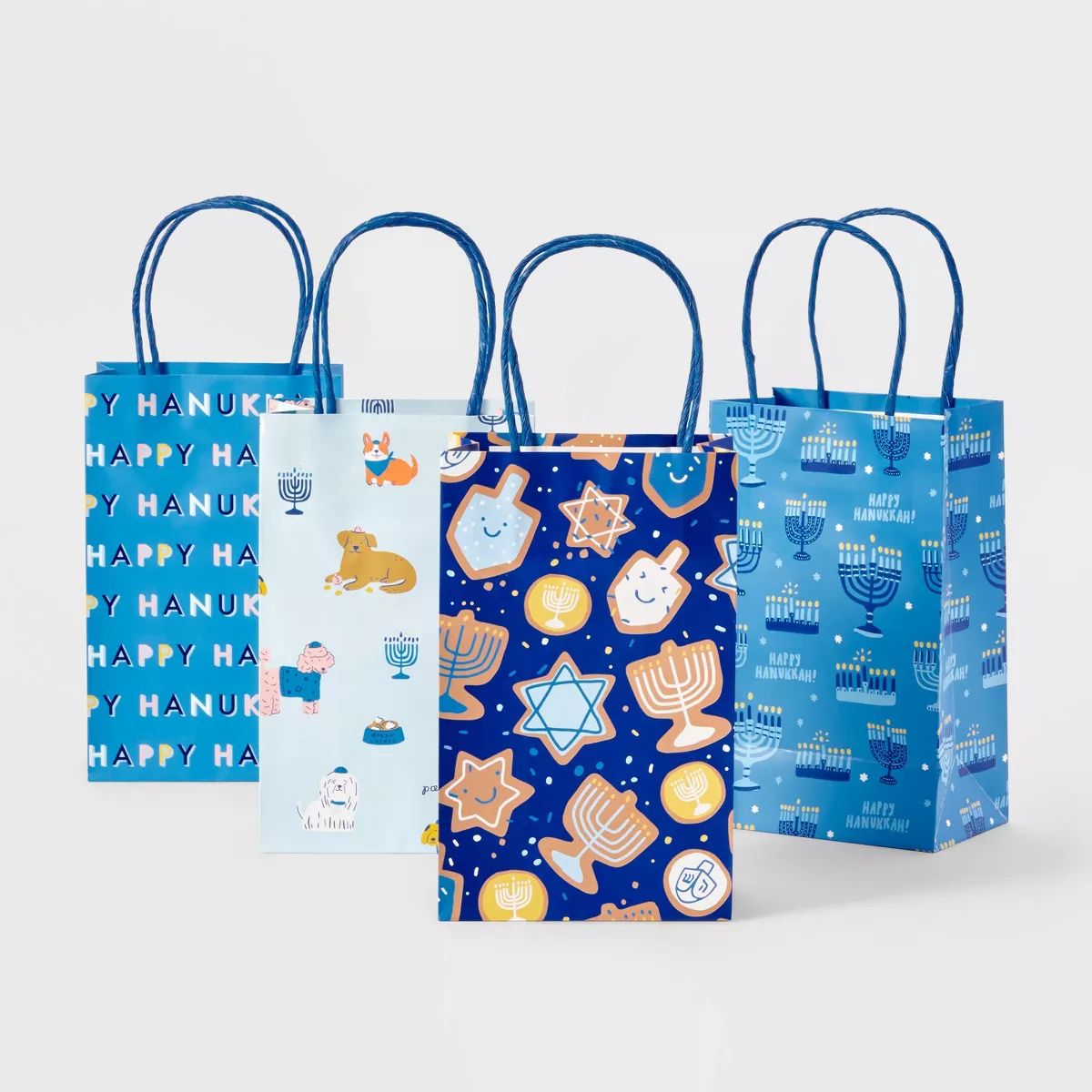 4pk  Jr. Hanukkah Tote Gift Bags Bulk Prints - Spritz™ | Target