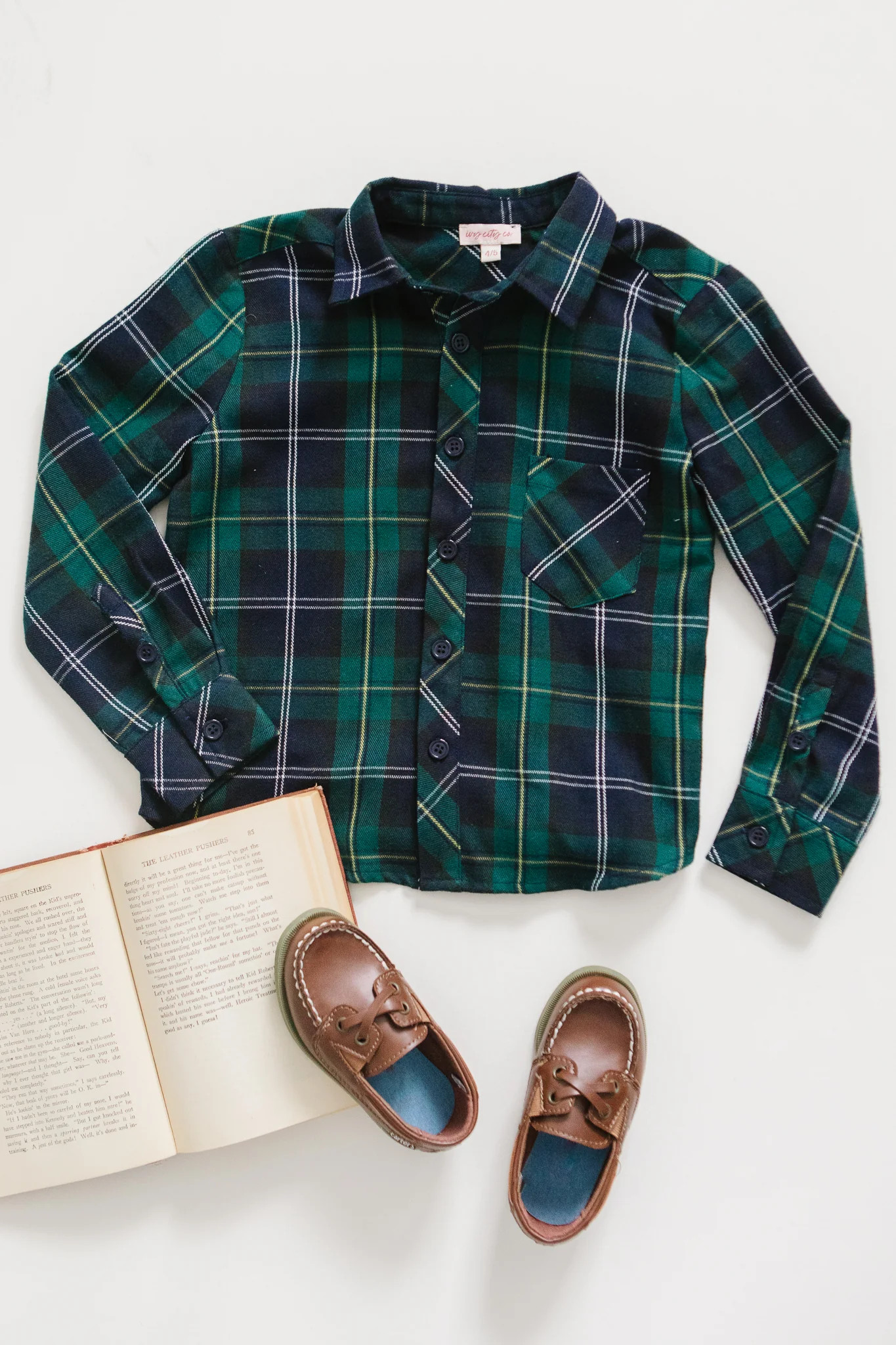 Boys John Shirt in Connie Navy Plaid - FINAL SALE | Ivy City Co