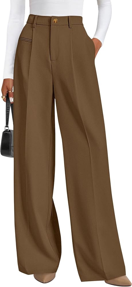 PRETTYGARDEN Women's Tailored Wide Leg Work Dress Pants | Amazon (US)