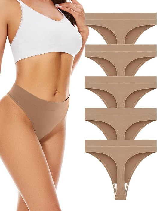 VOENXE Seamless Thongs Underwear Women,No VPL Knickers High Waisted Panties | Amazon (UK)