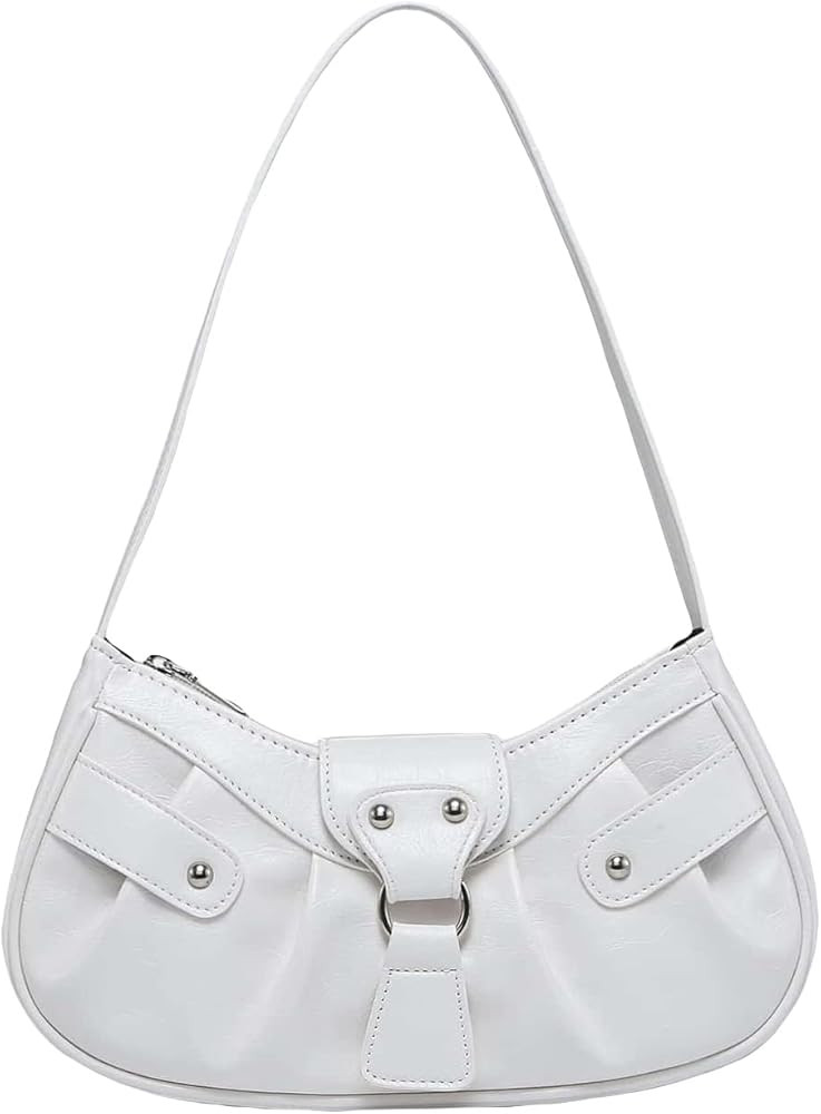 Verdusa Women's Pleated Hobo Shoulder Bag PU Leather Clutch Handbag | Amazon (US)