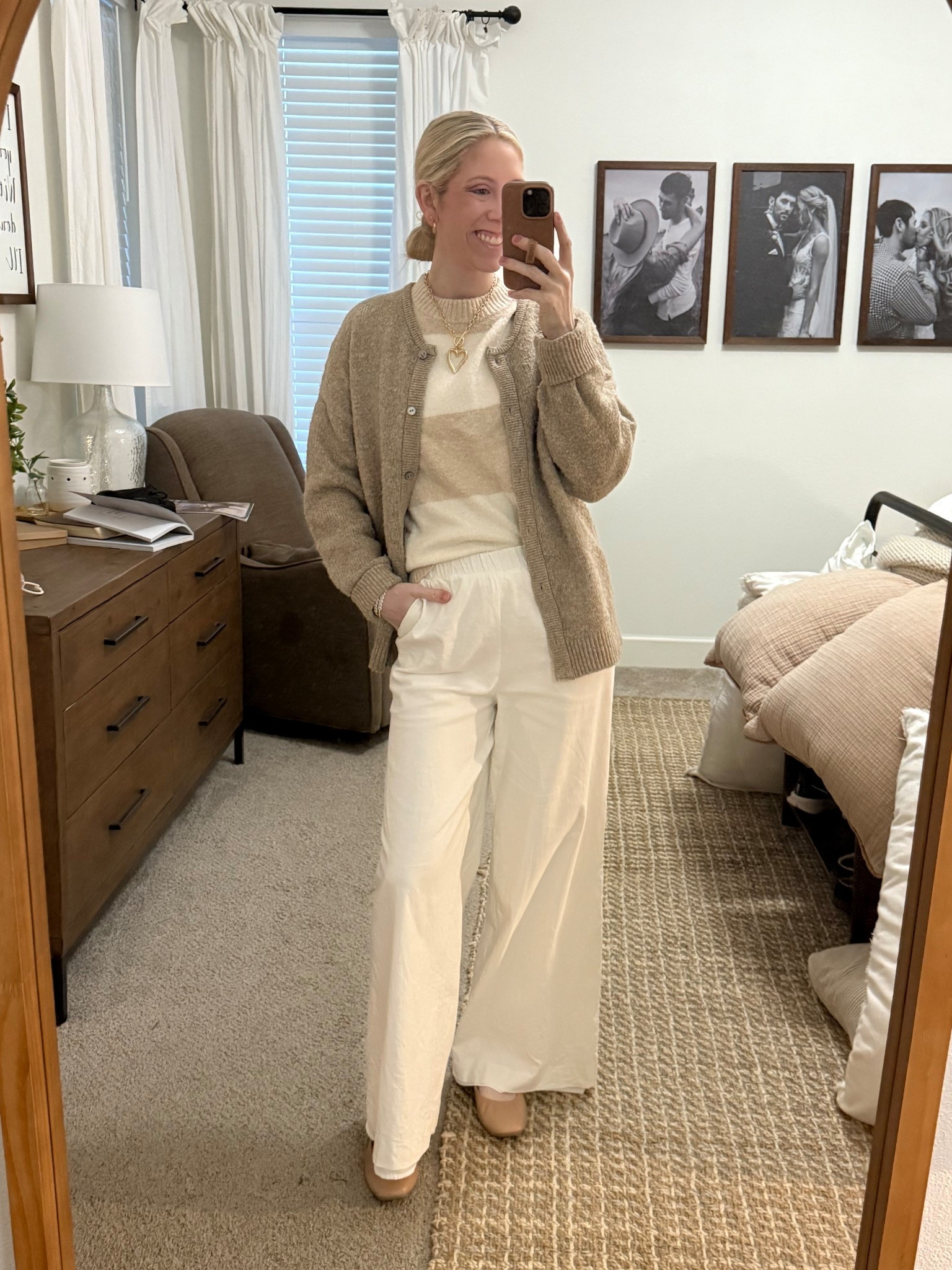 Spring sweater workwear look 🤍🌻 linen pants + layered cardigan with sweater for cold March days! 

#LTKgrwm #LTKWorkwear #LTKSeasonal