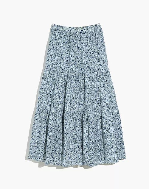 Button-Front Tiered Maxi Skirt in Florentine Floral | Madewell