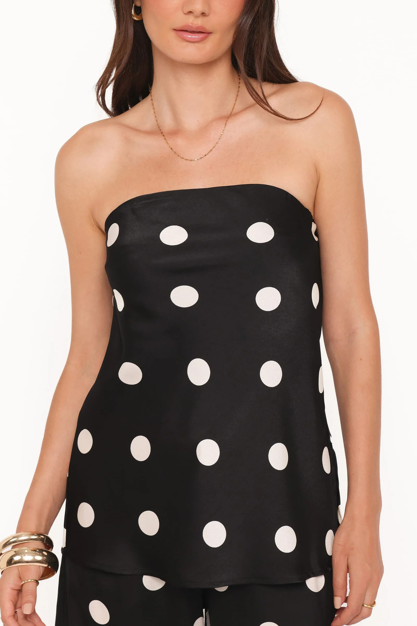 Belinda Strapless Top - Black/Cream | Petal & Pup (US)