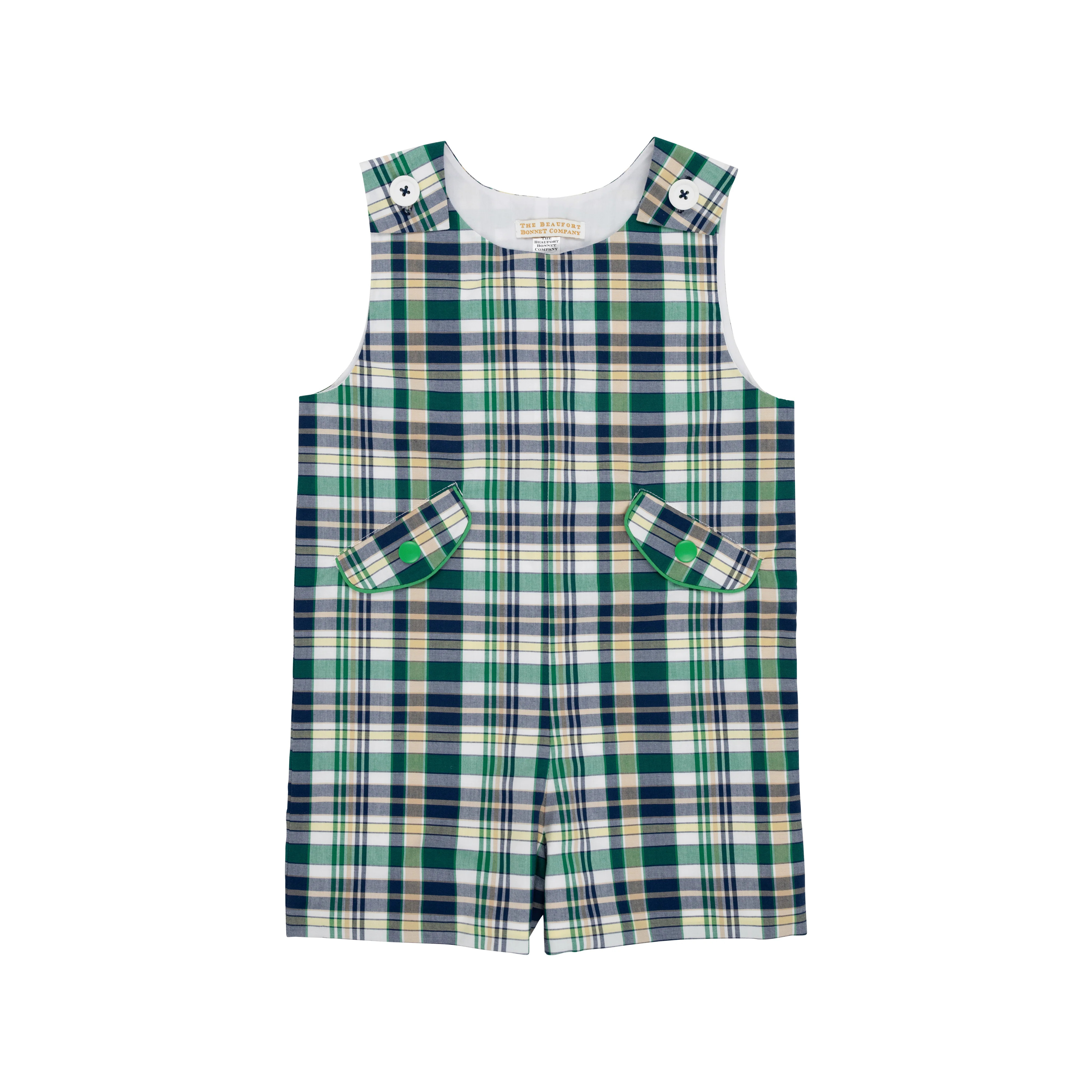 Prescott Pocket Jon Jon - Golf Pants Plaid with Kiawah Kelly Green | The Beaufort Bonnet Company