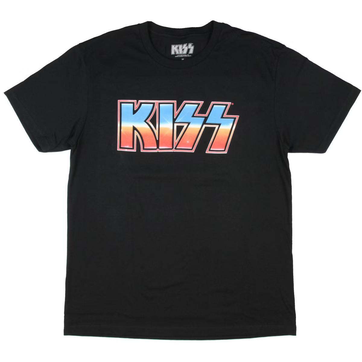 KISS Junior's Band Red White Blue Logo Boyfriend Black T-Shirt | Target