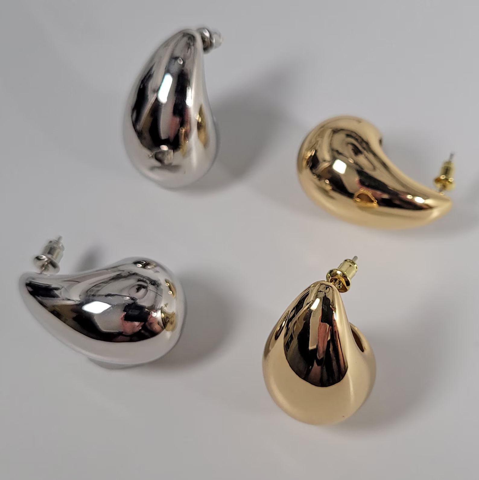 Kylie Earrings - Chunky Vintage Gold Earrings, Chunky Hoop Stud Earrings, 18K Gold Hoops, Platinu... | Etsy (US)