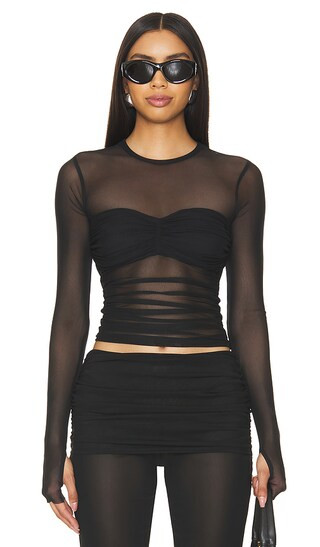 Sandrine Top in Noir | Revolve Clothing (Global)