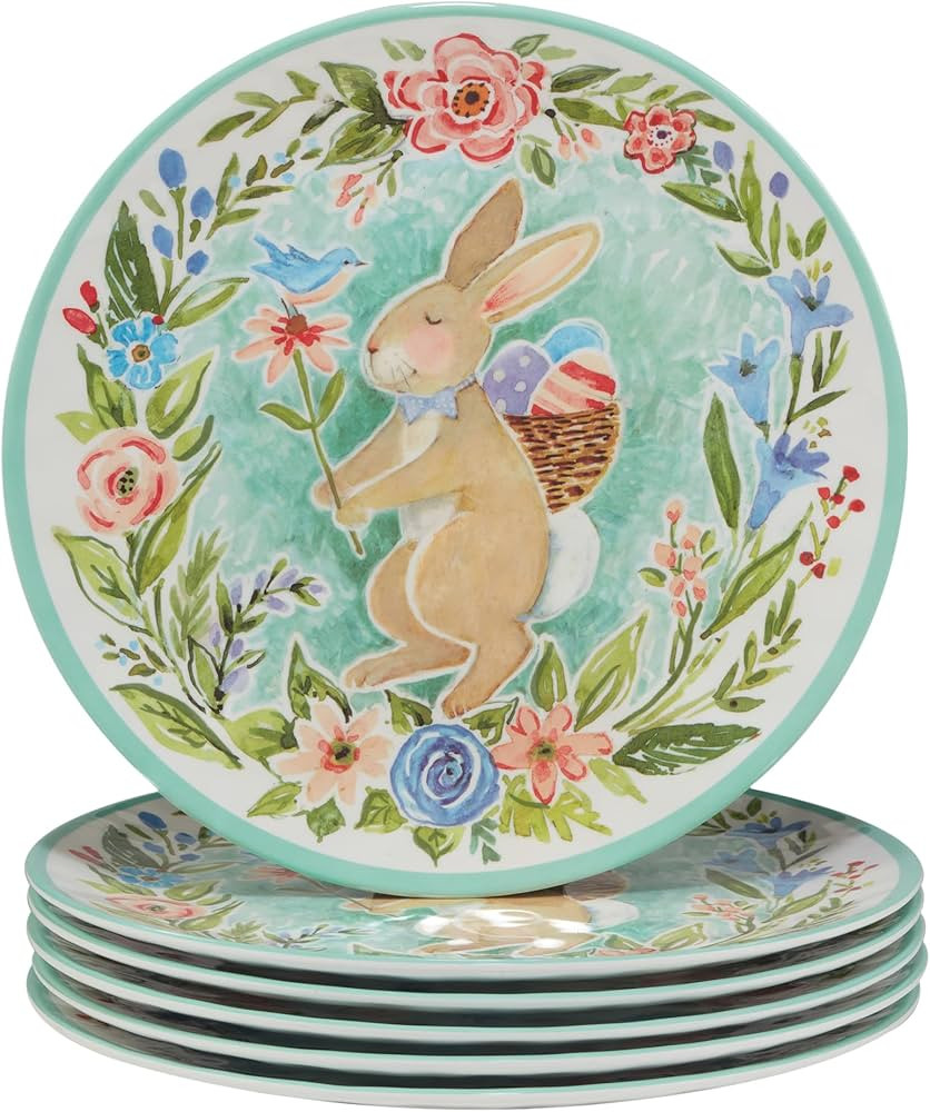 Certified International Joy Of Easter 11" Melamine Dinner Plates, Set of 6 | Amazon (US)