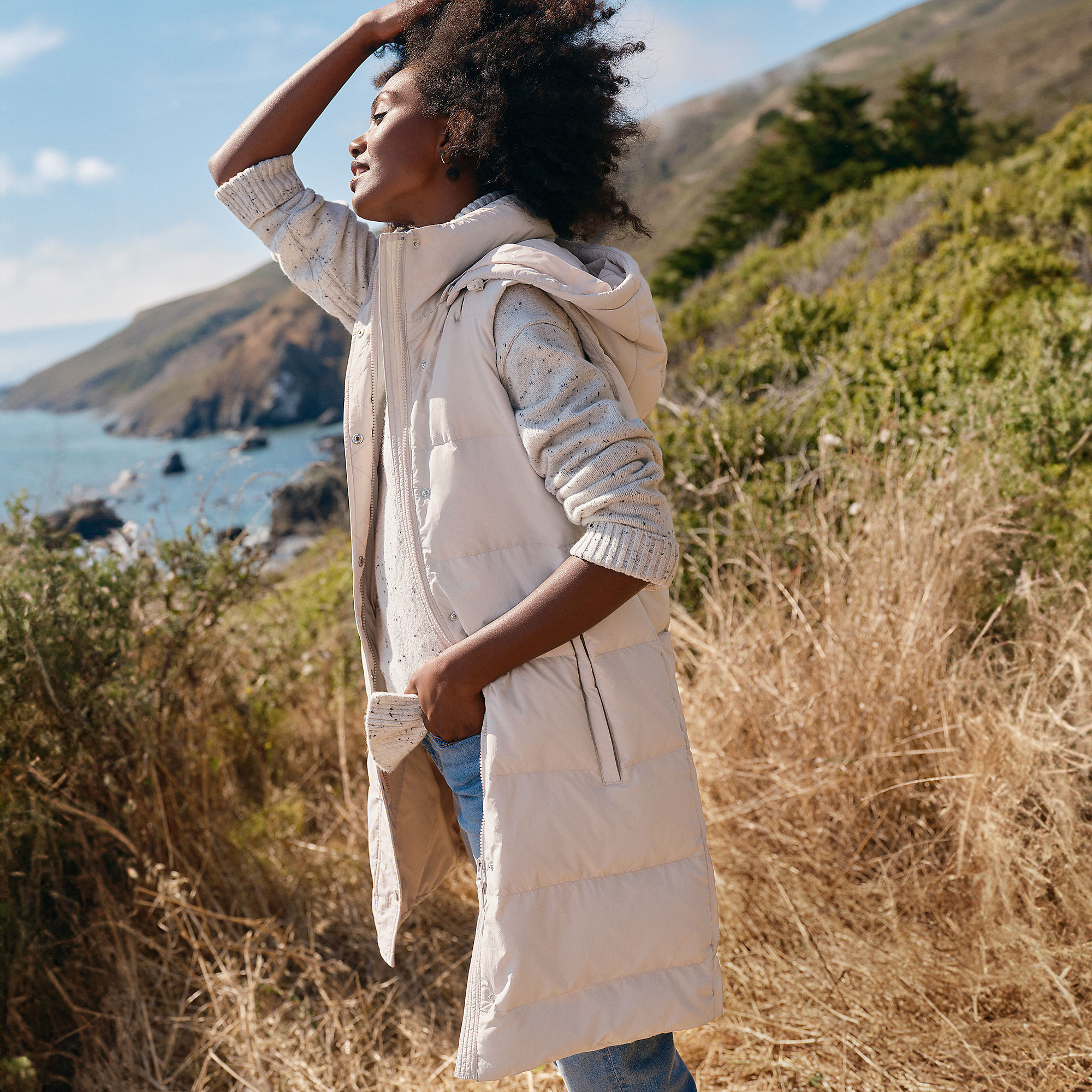 Women's Wide Channel 600 Down Puffer Long Vest | Lands' End (US)