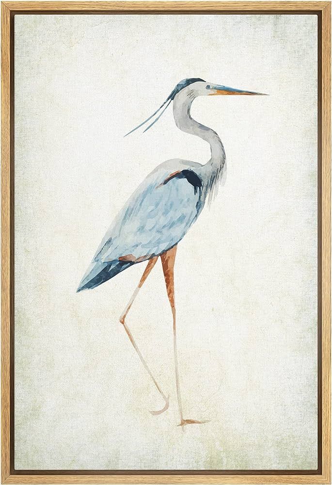 wall26 - Framed Canvas Wall Art - Heron Bird - Wild Animal - Gallery Wrap Modern Home Art | Ready... | Amazon (US)