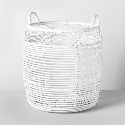 18" x 18" Woven Rattan Basket White - Opalhouse™ | Target
