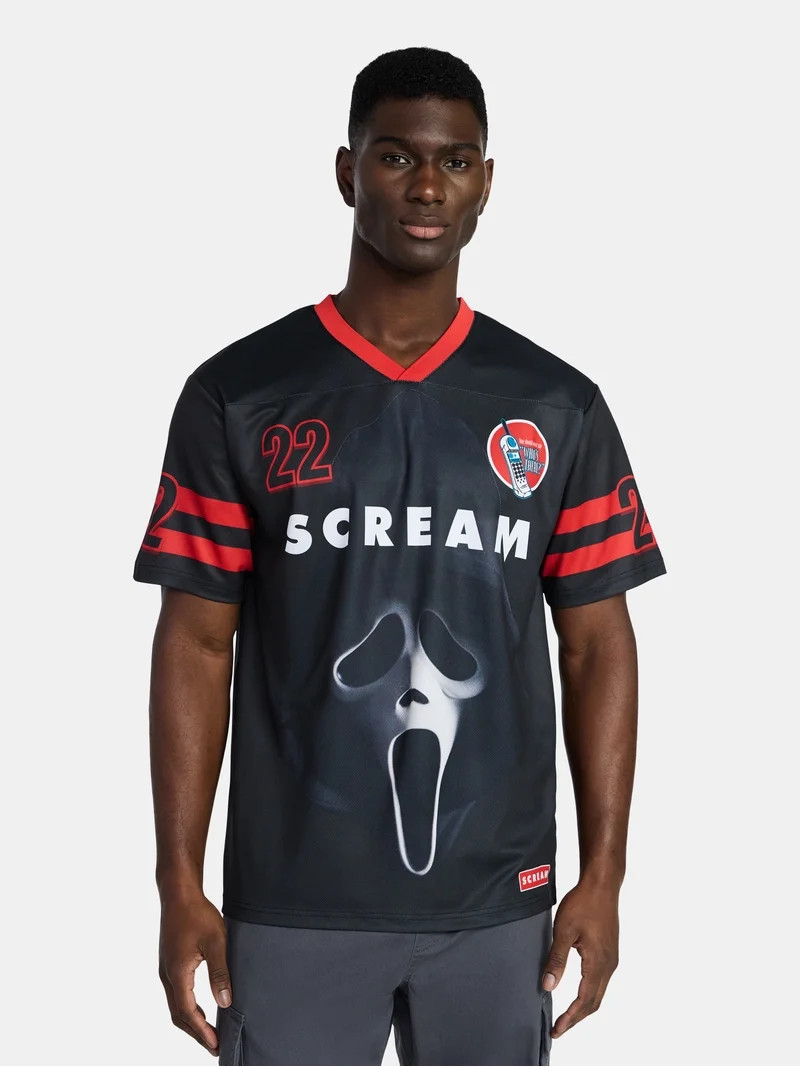 Scream Ghostface Men's and Big Men's Front Back Graphic Soccer Jersey with Short Sleeves, Sizes X... | Walmart (US)