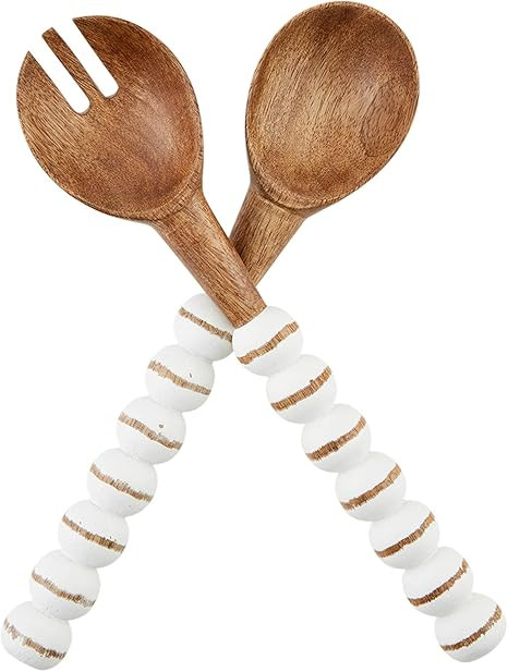 Mud Pie WOOD SERVING SET, 10 1/2", Tan | Amazon (US)