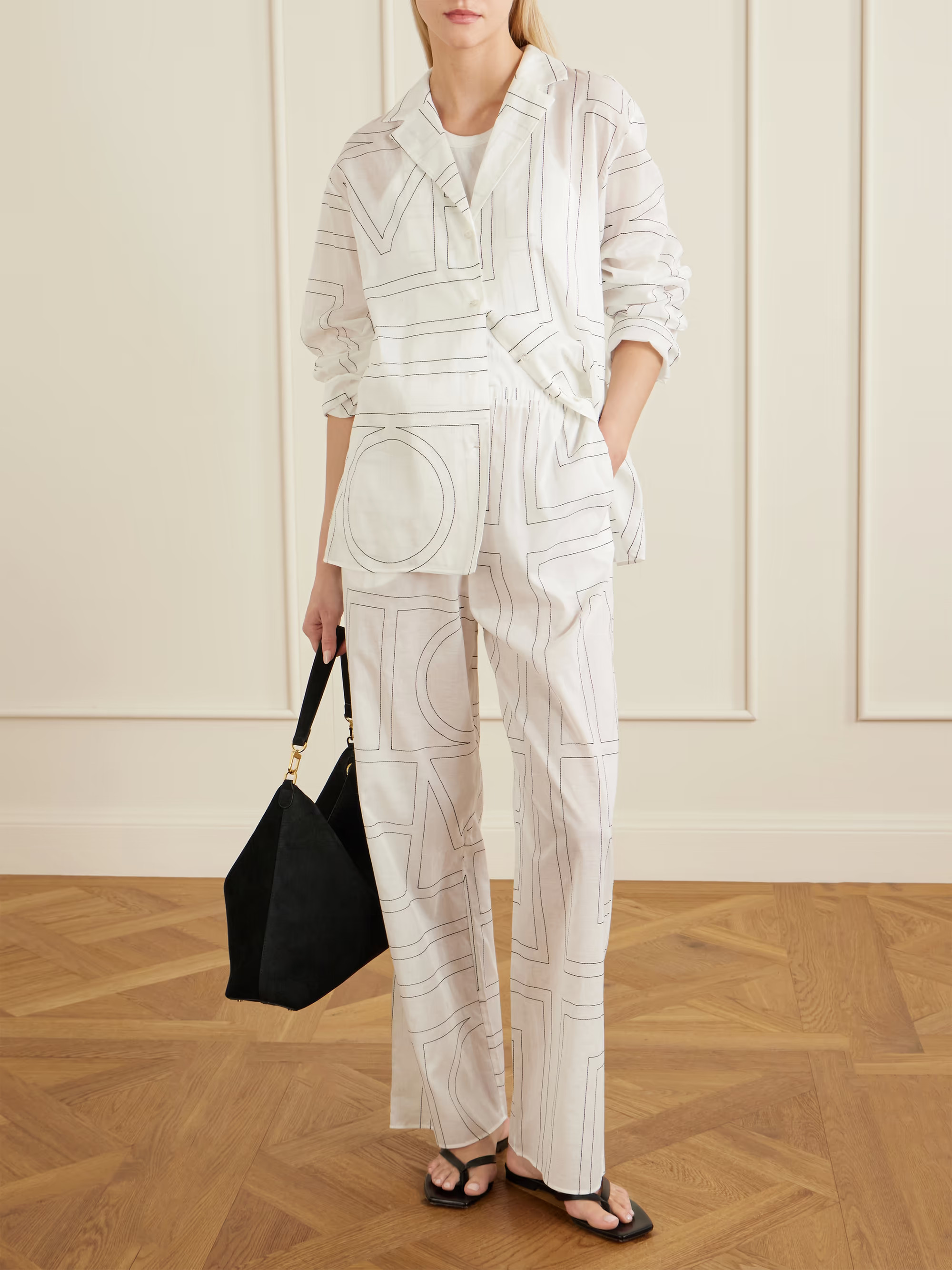 Embroidered organic cotton and Lyocell-blend shirt | NET-A-PORTER (UK & EU)