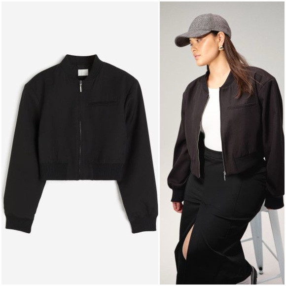 Black Short Bomber Jacket (M) | Poshmark