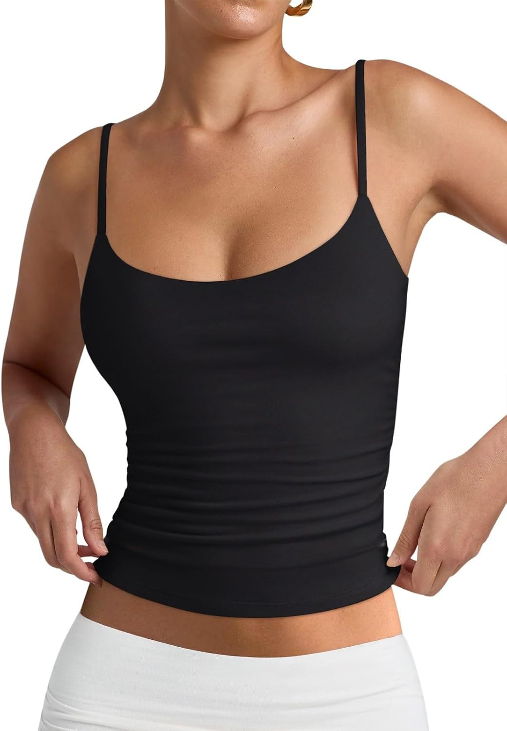 PINKMSTYLE Women's Basic Double Lined Scoop Neck Tank Tops Summer Cami Top | Amazon (US)