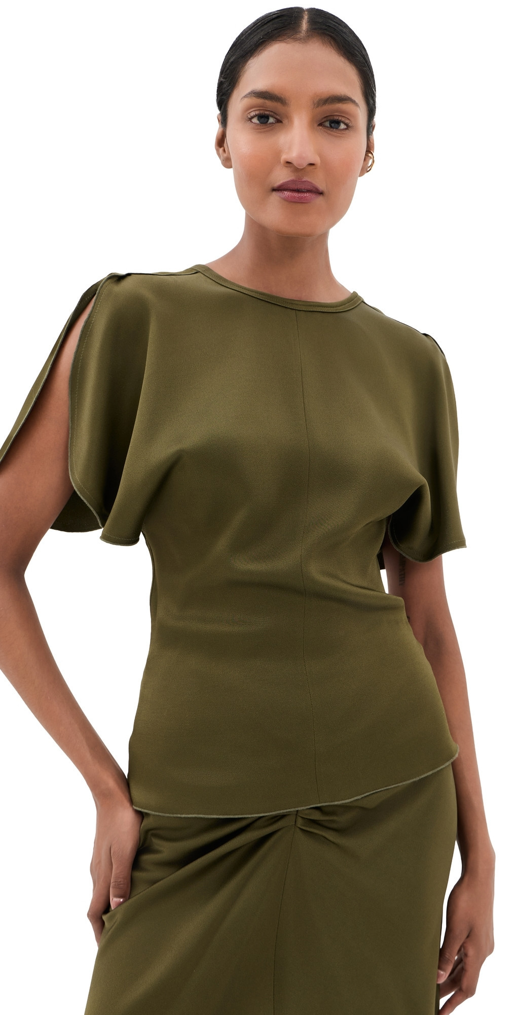 Victoria Beckham Bela Top Marsh Green 6 | Shopbop