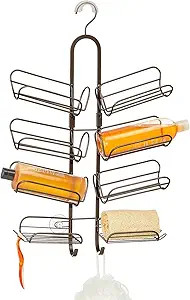 mDesign Hanging Metal Shower Caddy - Bottle Organizer Shelves with Hooks for Shower - Bath, Bathr... | Amazon (US)