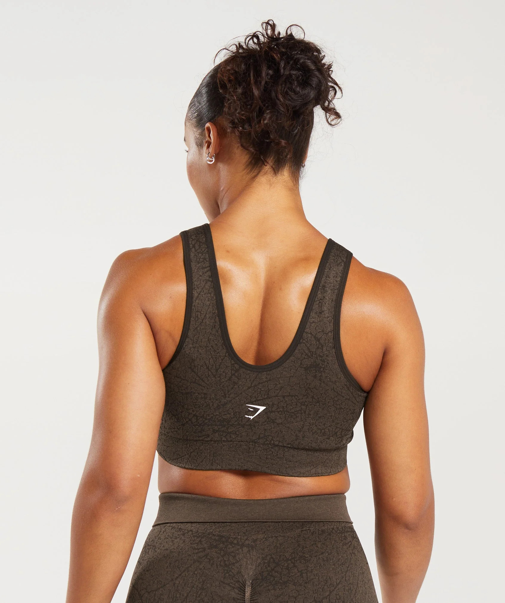 Gymshark Adapt Pattern Seamless Longline Bra - Woodland Brown/Soul Brown | Gymshark (Global)