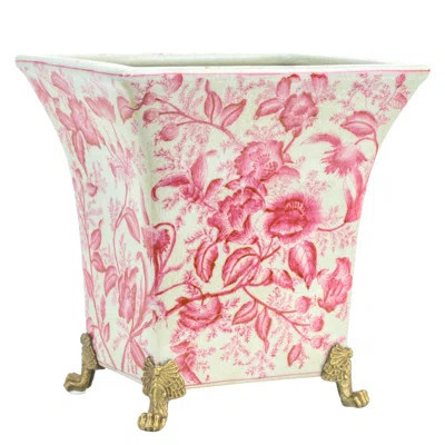 Pink Bronze Ormolu Porcelain Cachepot Planter | Wayfair North America
