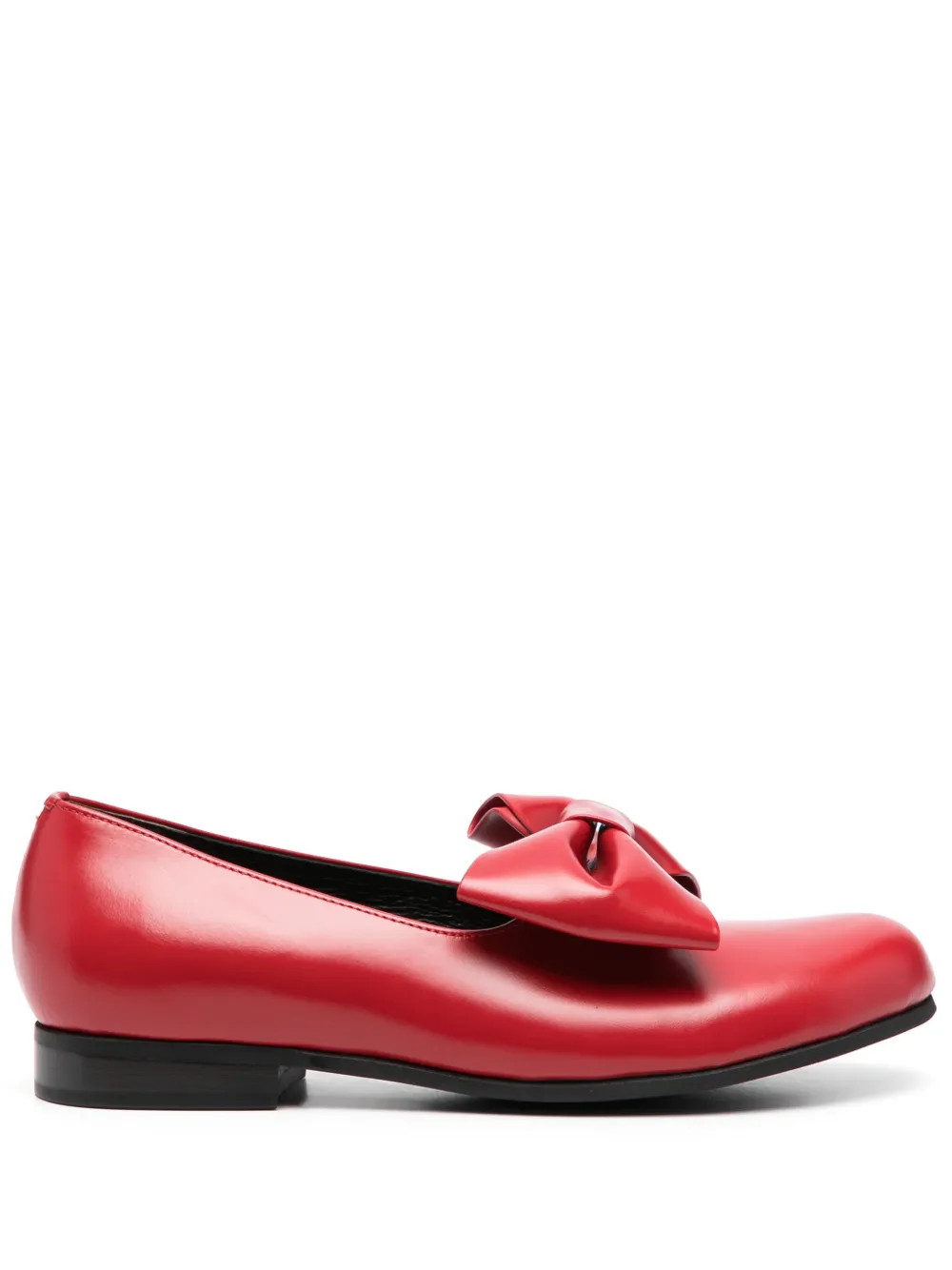 Comme Des Garçons Girl 25mm Leather bow-detail Ballerinas - Farfetch | Farfetch Global