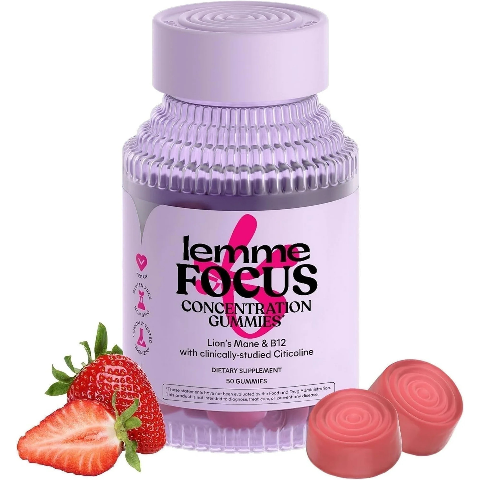 Lemme Focus Concentration & Brain Health Gummies with Cognizin Citicoline, Lion's Mane Mushroom, ... | Walmart (US)