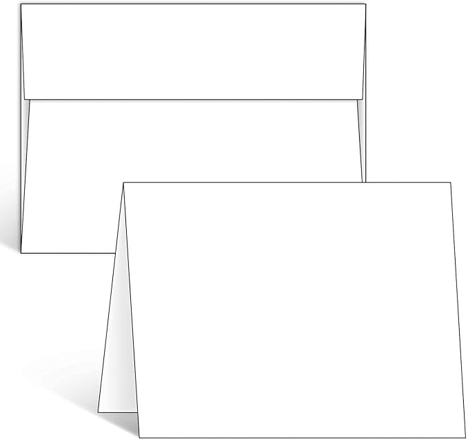 Ohuhu Blank White Cards and Envelopes 50 Pack - 4.25" x 5.5" Heavyweight Folded Cardstock and A2 ... | Amazon (US)