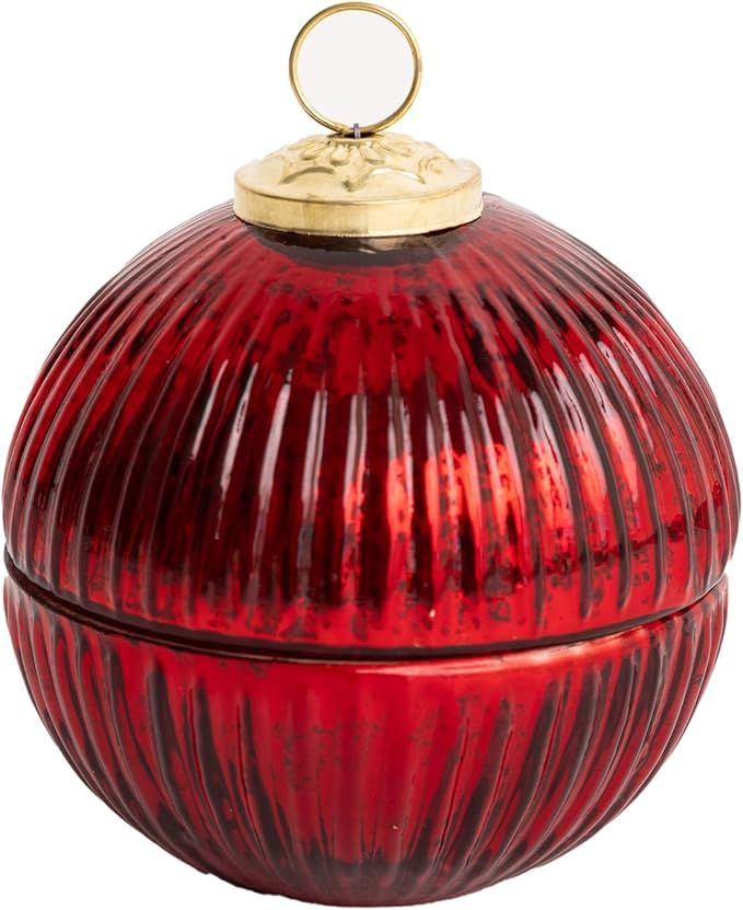 Mary Square 47894 Distressed Holiday Red 13 oz Glass Decorative Hanging Christmas Candle Ornament | Amazon (US)