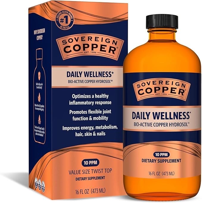 Sovereign Copper Bio-Active Copper Hydrosol, Daily+ 4-in-1 Wellness Supplement for Joint, Bone, H... | Amazon (US)