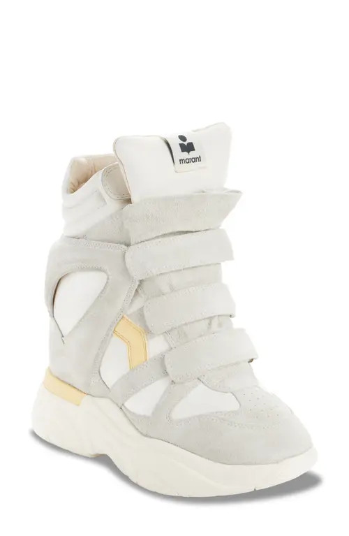 Isabel Marant Balskee Hidden Wedge High Top Sneaker in Chalk/butter at Nordstrom, Size 40 | Nordstrom