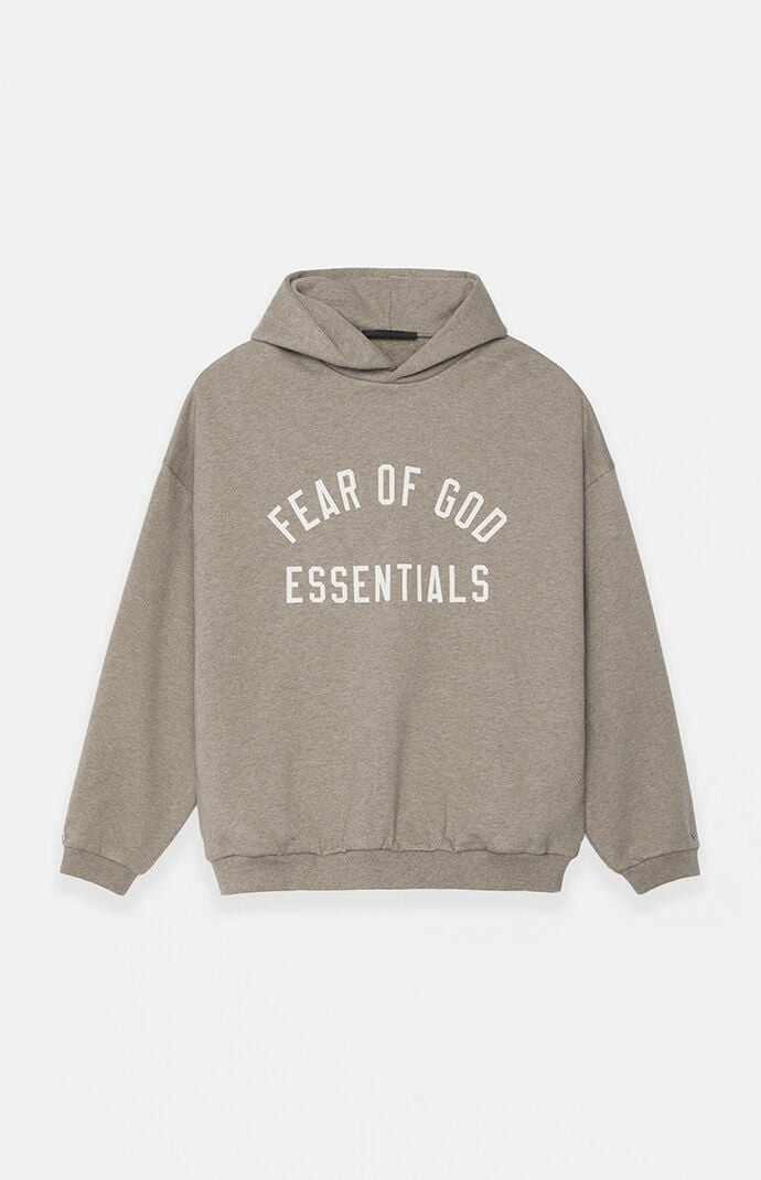 Fear of God Essentials Men's Heather Grey Fleece Hoodie - Size XS | PacSun