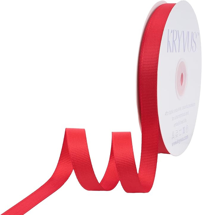 Red Ribbon, Grosgrain Ribbon 1/2 Inch x Continuous 50 Yards, Red Grosgrain Ribbon for Crafts, Gif... | Amazon (US)