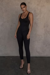 Black Alo Double Layer Jumpsuit | JLUXLABEL