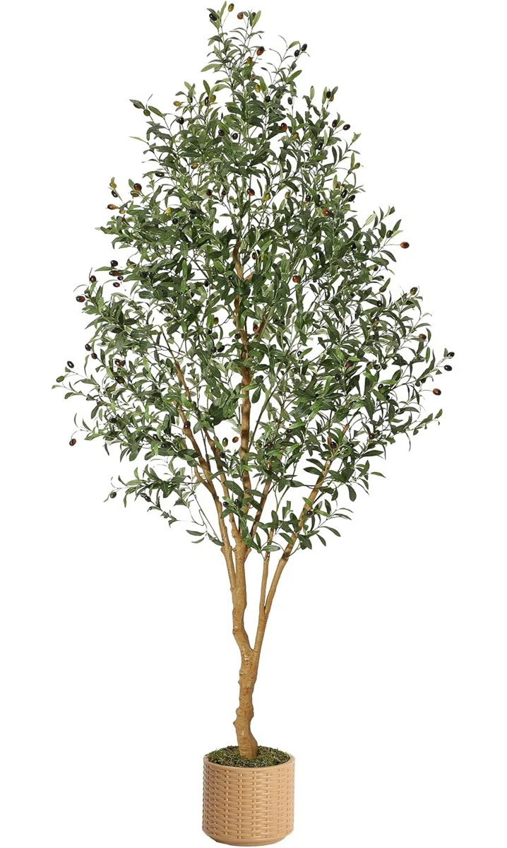 Faux Olive Tree, Tall Olive Tree Plants, Fake Potted Olive Silk Tree, Artificial Olive Trees for ... | Wayfair North America