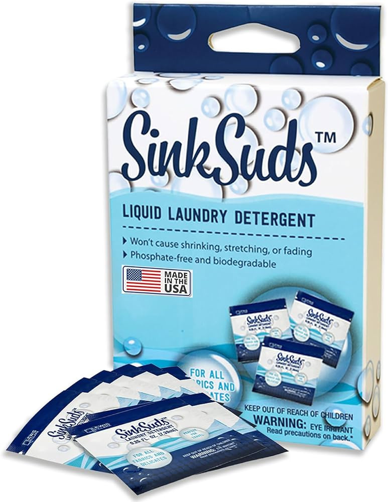 SinkSuds Laundry Detergent, Travel Size Liquid Soap, TSA Compliant, Safe For All Fabrics, 8 Packe... | Amazon (US)
