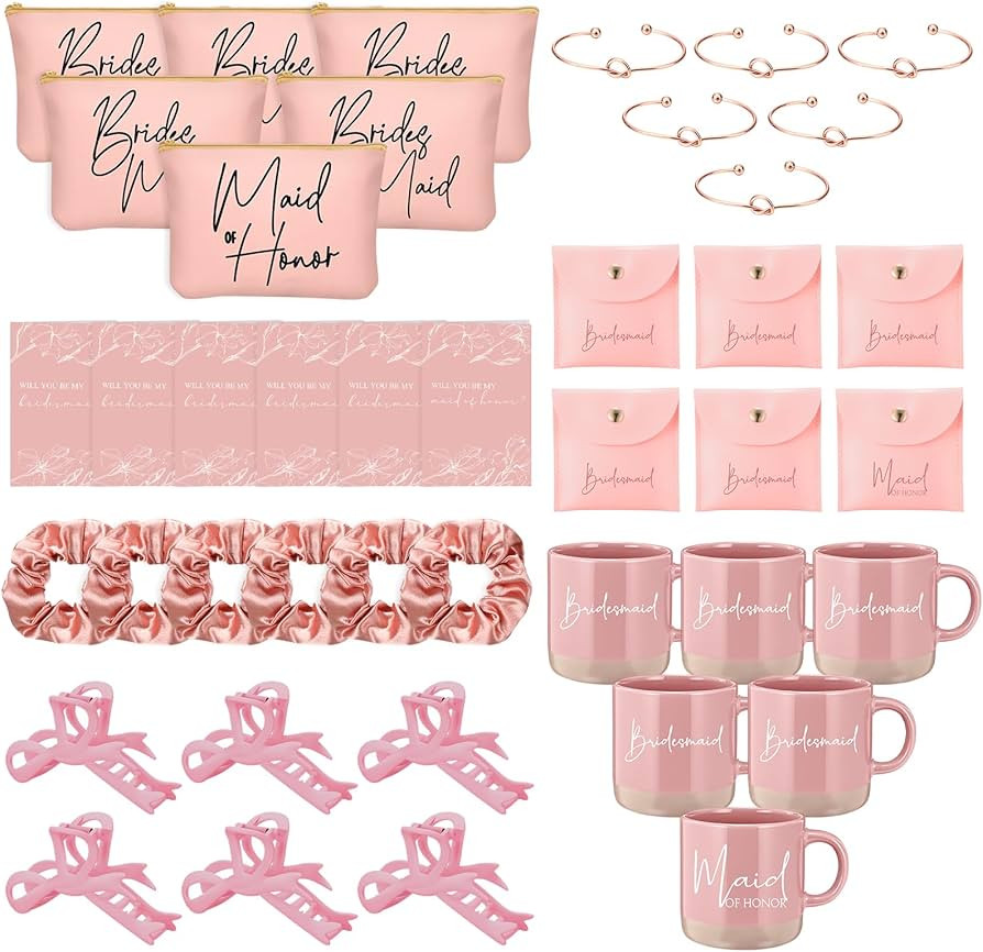 Didaey 42 Pcs 6 Sets Wedding Favors Bridesmaid Proposal Gifts Maid of Honor Ceramic Coffee Cups C... | Amazon (US)
