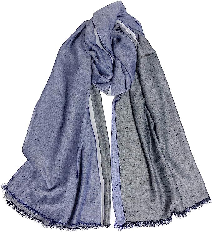GERINLY Lightweight Scarves for Men Double Color Wrap Long Scarf Shawls | Amazon (US)