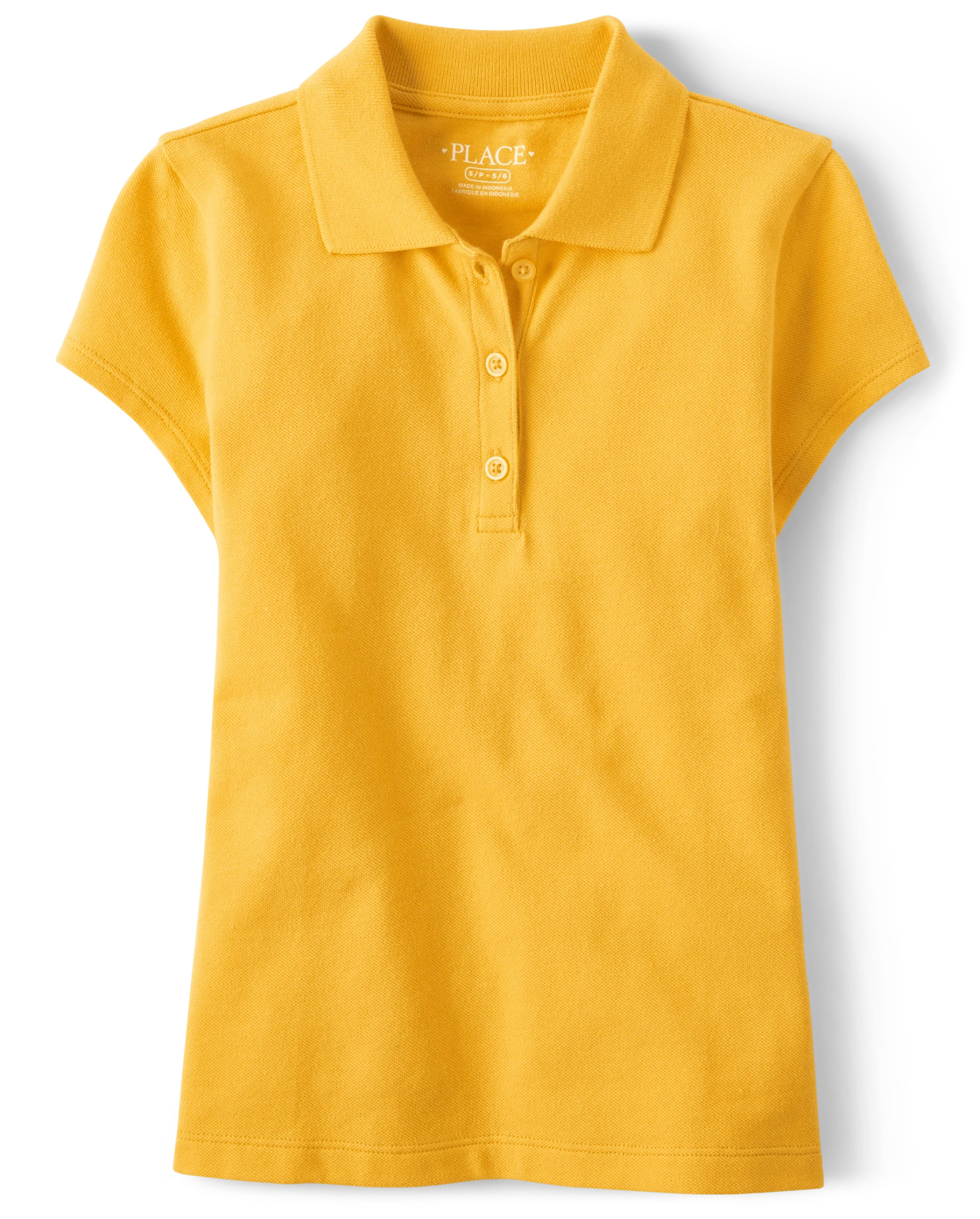 Girls Uniform Pique Polo - yellow pencil | The Children's Place