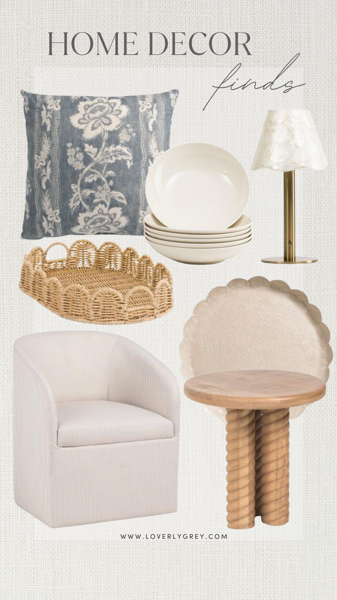 The prettiest high-end looking furniture and accent pieces on a major budget from TJ Maxx! Grab this beautiful textured accent chair and classic blue floral pillow before they sell out. Loverly grey, TJ Maxx finds, neutral accent chair, floral throw pillow, affordable home decor 

 #LTKdayinmylife #LTKSeasonal #LTKHome