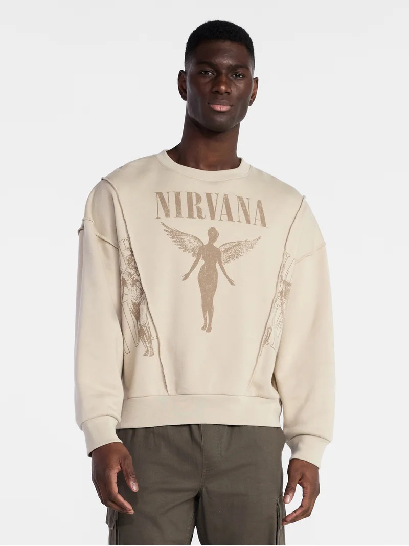 Nirvana Men's In Utero Crewneck Sweatshirt with Long Sleeves, Sizes XS-3XL | Walmart (US)