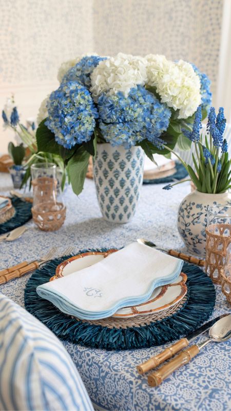 Beautiful blue & white & natural table top pieces for Easter or spring.

#LTKhome #LTKSeasonal #LTKfindsunder100